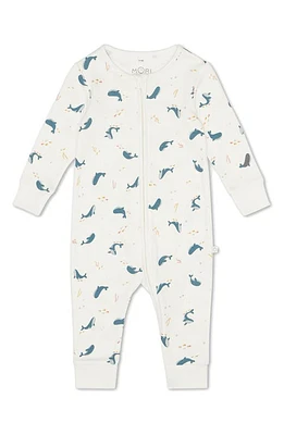 MORI Clever Zip Ocean Print Fitted One-Piece Pajamas at Nordstrom