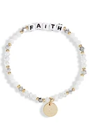 Little Words Project Faith Beaded Stretch Bracelet in Empire/White at Nordstrom