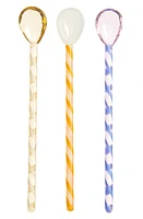 HAY Set of 3 Glass Spoons in Amber And Light Pink And White at Nordstrom