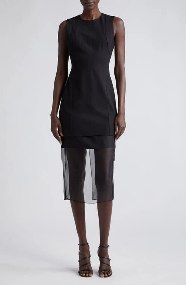 Jason Wu Collection Sleeveless Interlock Jersey Midi Sheath Dress in Black at Nordstrom, Size 2