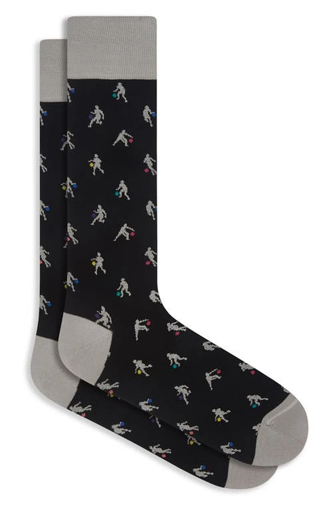 Bugatchi Basketball Dress Socks in Black at Nordstrom