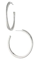 Nadri Disco Crossover Hoop Earrings in Rhodium at Nordstrom