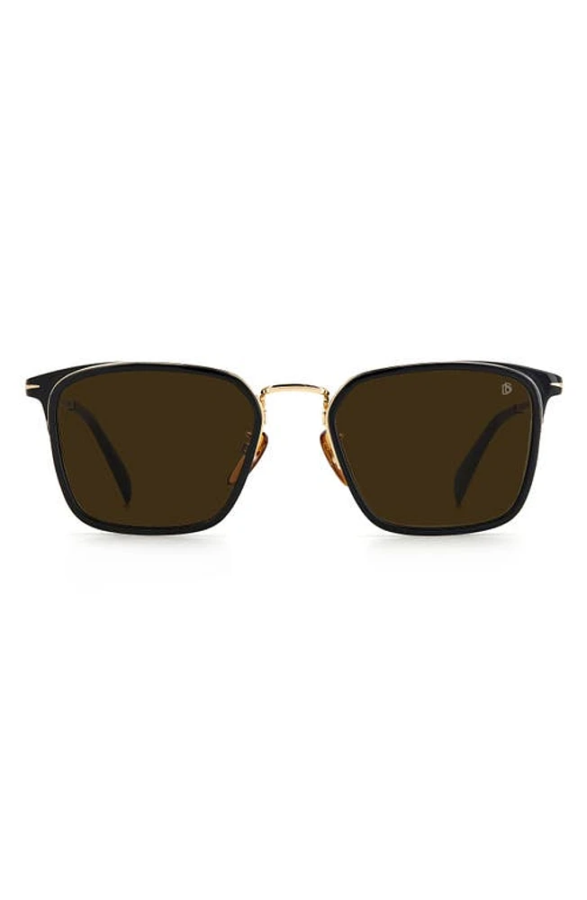 David Beckham Eyewear 56mm Rectangular Sunglasses in Gold Black at Nordstrom