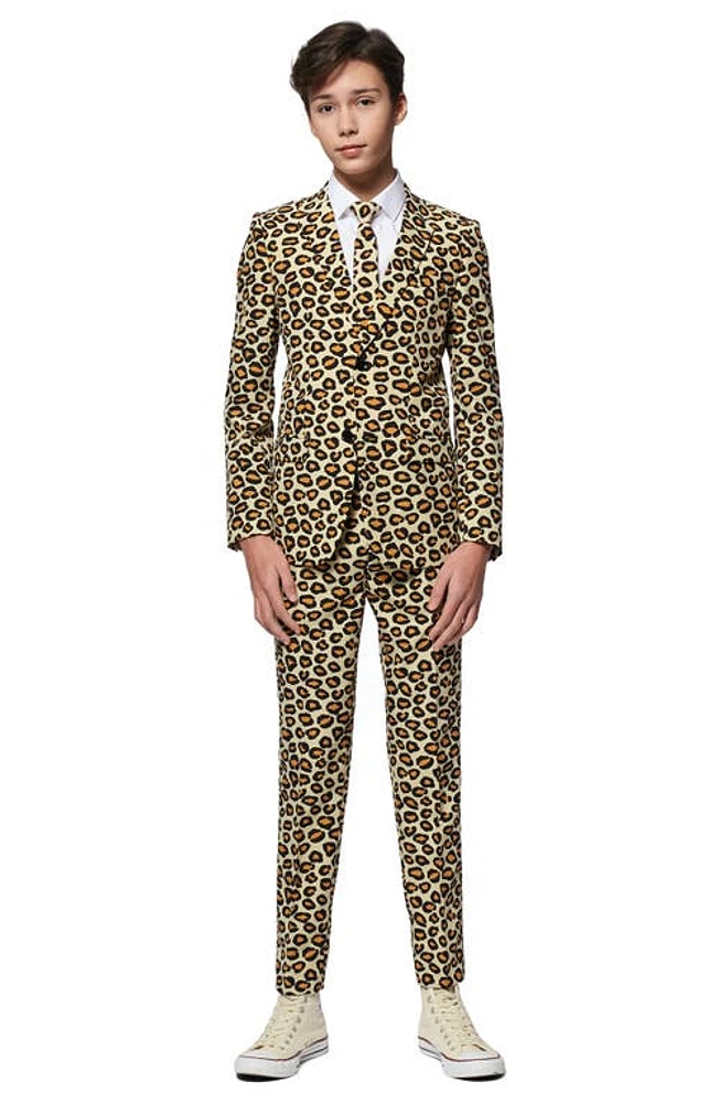 OppoSuits Kids' The Jag Two-Piece Suit with Tie Leopard at Nordstrom