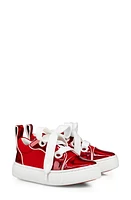 Christian Louboutin Kids' Toy Neoprene & Patent Leather Sneaker Loubi/Bianco at Nordstrom,