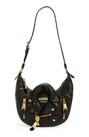 Moschino Moto Jacket Hobo Bag in Fantasy Print Black at Nordstrom