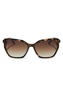 DIFF Vera 55mm Gradient Polarized Square Sunglasses in Brown Gradient at Nordstrom