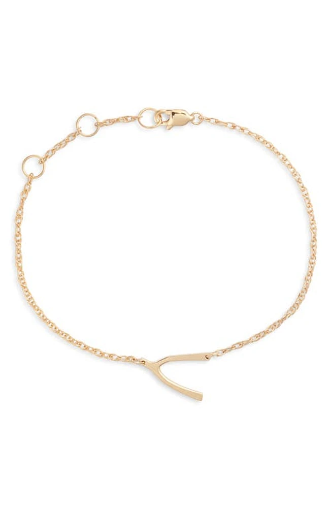 Jennifer Zeuner Lily Wishbone Bracelet in Gold Vermeil at Nordstrom