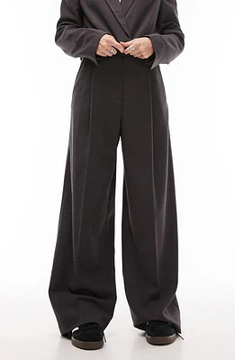 Topshop High Waist Wide Leg Trousers Grey at Nordstrom, Us