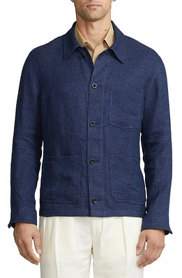 Ralph Lauren Purple Label Burnham Herringbone Chore Jacket Spring Navy at Nordstrom, Us