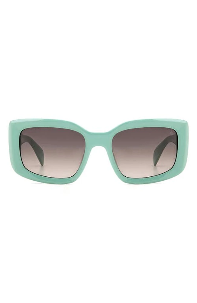 rag & bone 54mm Gradient Rectangular Sunglasses in Green/Brown Gradient at Nordstrom