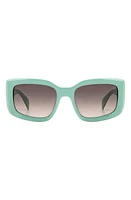 rag & bone 54mm Gradient Rectangular Sunglasses in Green/Brown Gradient at Nordstrom