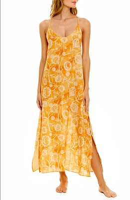 The Lazy Poet Frida Claire Saffron Linen Nightgown at Nordstrom,