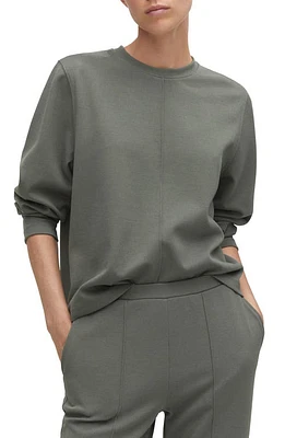 MANGO Pintuck Sweatshirt Grey at Nordstrom,