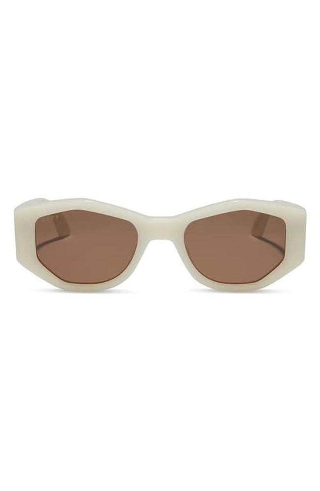 DIFF Zoe 52mm Oval Sunglasses in Ivory at Nordstrom