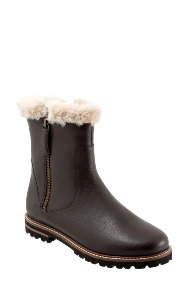 Trotters Forever Faux Shearling Trim Boot Dk Brown at Nordstrom,