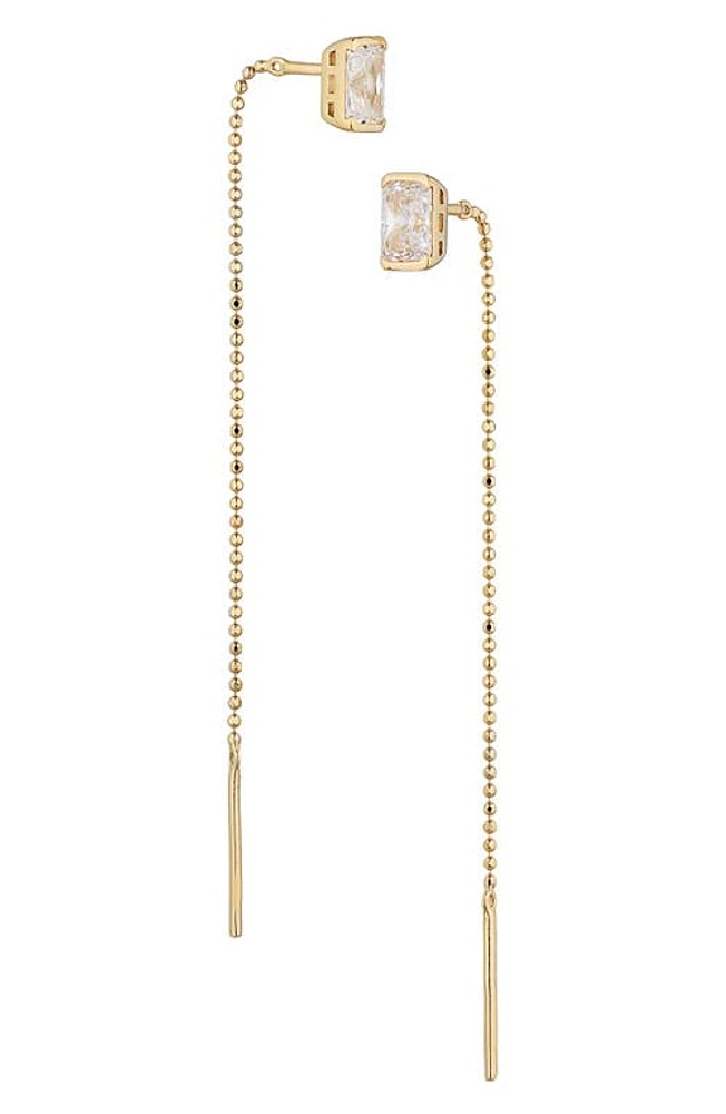 Nadri Cubic Zirconia Stud Threader Earrings in Gold at Nordstrom