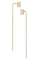 Nadri Cubic Zirconia Stud Threader Earrings in Gold at Nordstrom