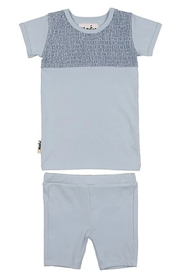 Manière Kids' Speckle Smock Top & Shorts Set Sky Blue at Nordstrom,