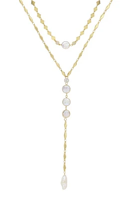 Ettika Set of 2 Pearl Necklaces in Gold at Nordstrom