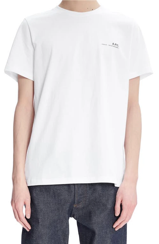 A. P.C. Logo Graphic Tee White at Nordstrom,