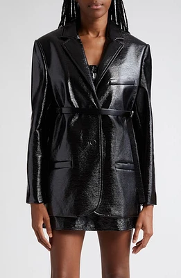 Courrèges Belted Vinyl Blazer Black at Nordstrom, Us