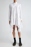 Comme des Garçons Comme des Garçons Peplum Extralong Cotton Broadcloth Button-Up Shirt in White at Nordstrom, Size Small