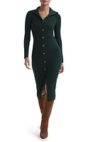 Reiss Maria Long Sleeve Rib Maxi Dress Green at Nordstrom,