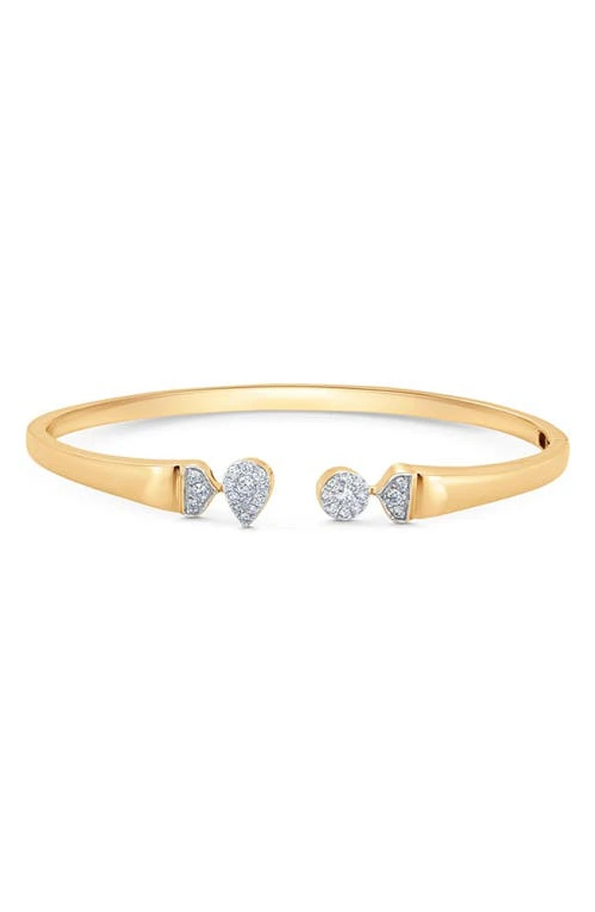 Sara Weinstock Unity Toi et Moi Pear & Round Diamond Cuff Bracelet in Yellow Gold/Diamond at Nordstrom