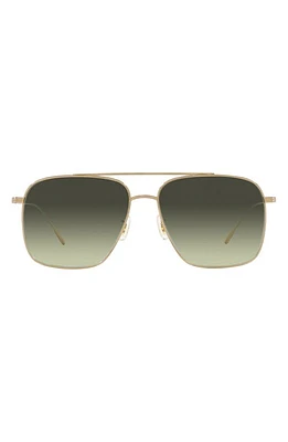 Oliver Peoples Dresner 56mm Gradient Pilot Sunglasses in Dark Green at Nordstrom