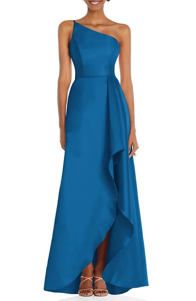 Alfred Sung One-Shoulder Satin Gown at Nordstrom,