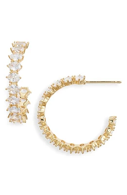 Kendra Scott Cailin Cubic Zirconia Hoop Earrings in Gold Metal White at Nordstrom