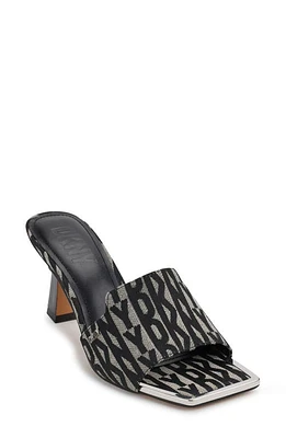 DKNY Square Toe Slide Sandal in Black/Eggnog at Nordstrom, Size 7.5