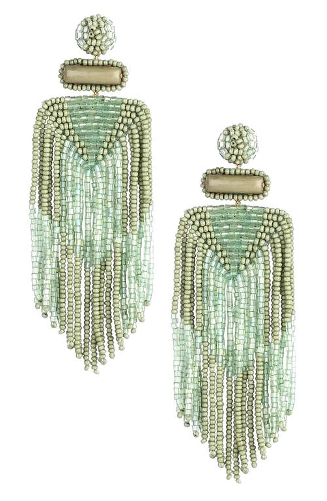 Deepa Gurnani Jody Fringe Drop Earrings in Olive at Nordstrom