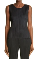 Pleats Please Issey Miyake Basics Pleated Sleeveless Top Black at Nordstrom,