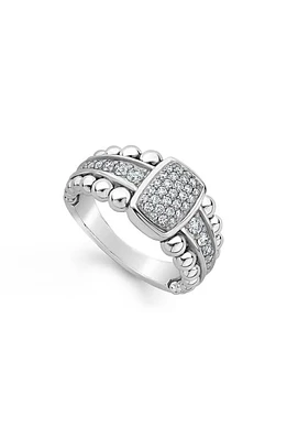 LAGOS Caviar Diamond Pavé Ring in Silver/Diamond at Nordstrom, Size 7