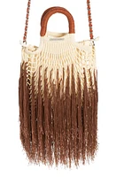 Petit Kouraj Mini Fringe Top Handle Bag in Bamboo at Nordstrom