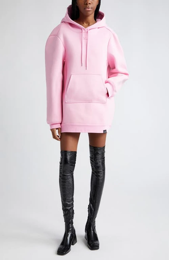 Courrèges Long Sleeve Hooded Sweatshirt Dress Candy Pink at Nordstrom,