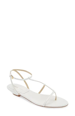 Khaite Jones Asymmetric T-Strap Sandal White at Nordstrom,