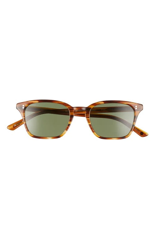 SALT. Fuller 50mm Rectangular Polarized Sunglasses in Woodgrain/Green at Nordstrom