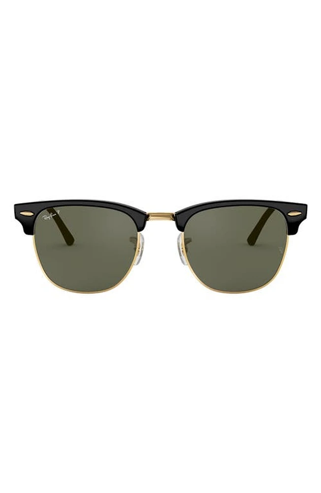 Ray-Ban Clubmaster 55mm Polarized Sunglasses in Black at Nordstrom