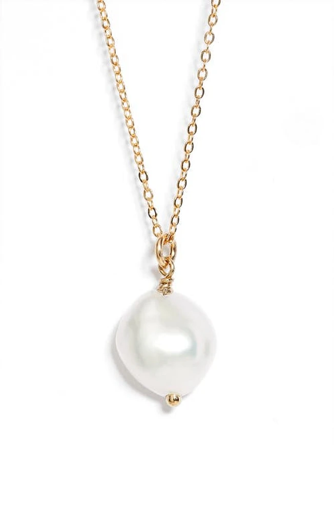 Set & Stones Adelle Keshi Pearl Necklace in Gold/Pearl at Nordstrom