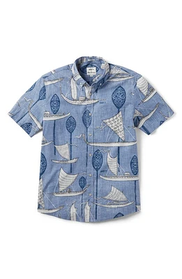 Reyn Spooner X Eddy Y South Pacific Voyagers Short Sleeve Button-Down Shirt Infinity Blue at Nordstrom,