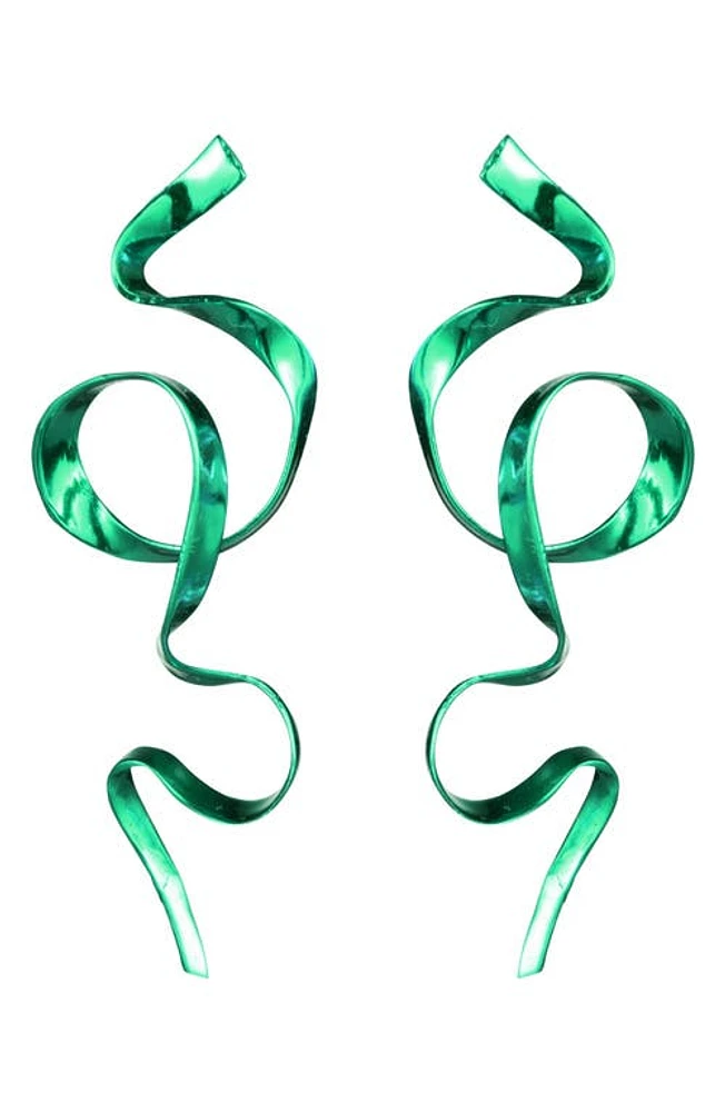 Sterling King Allegro Ribbon Drop Earrings in Emerald at Nordstrom