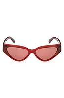 Emilio Pucci 55mm Cat Eye Sunglasses in Red/Other /Bordeaux at Nordstrom