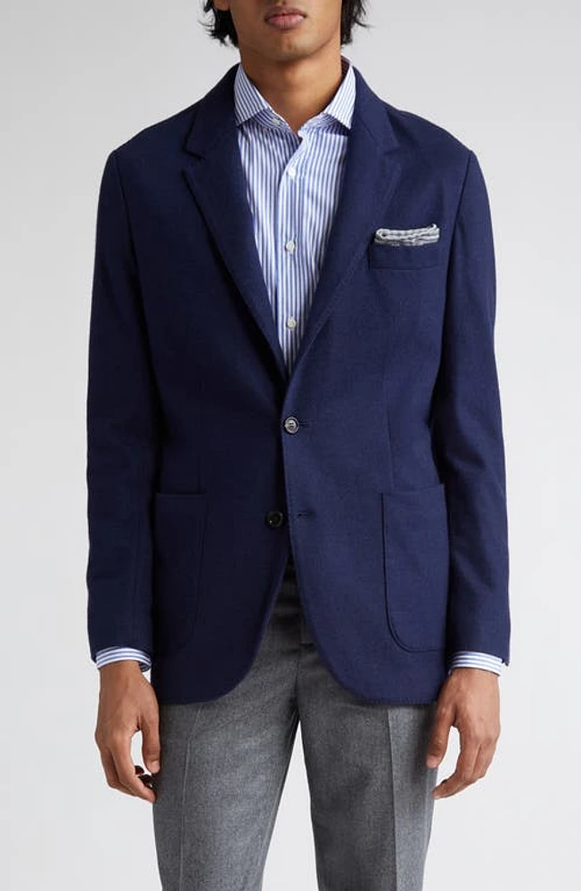 Brunello Cucinelli Cashmere Jersey Sport Coat Cobalt at Nordstrom, Us