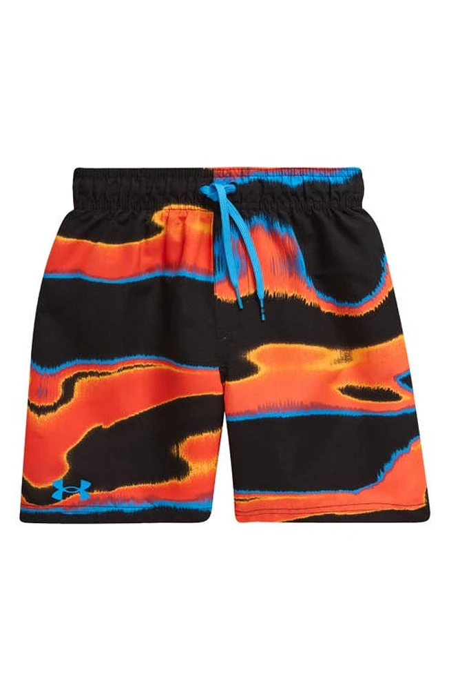 Under Armour Kids' Mercury Volley Swim Trunks in Black/Viral Blue at Nordstrom