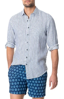 Rodd & Gunn Port Charles Stripe Linen Button-Up Shirt at Nordstrom,