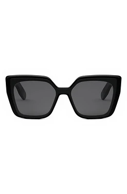 DIOR Lady 95.22 S2I Butterfly Sunglasses in Shiny Black /Smoke at Nordstrom