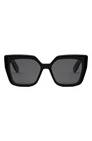 DIOR Lady 95.22 S2I Butterfly Sunglasses in Shiny Black /Smoke at Nordstrom